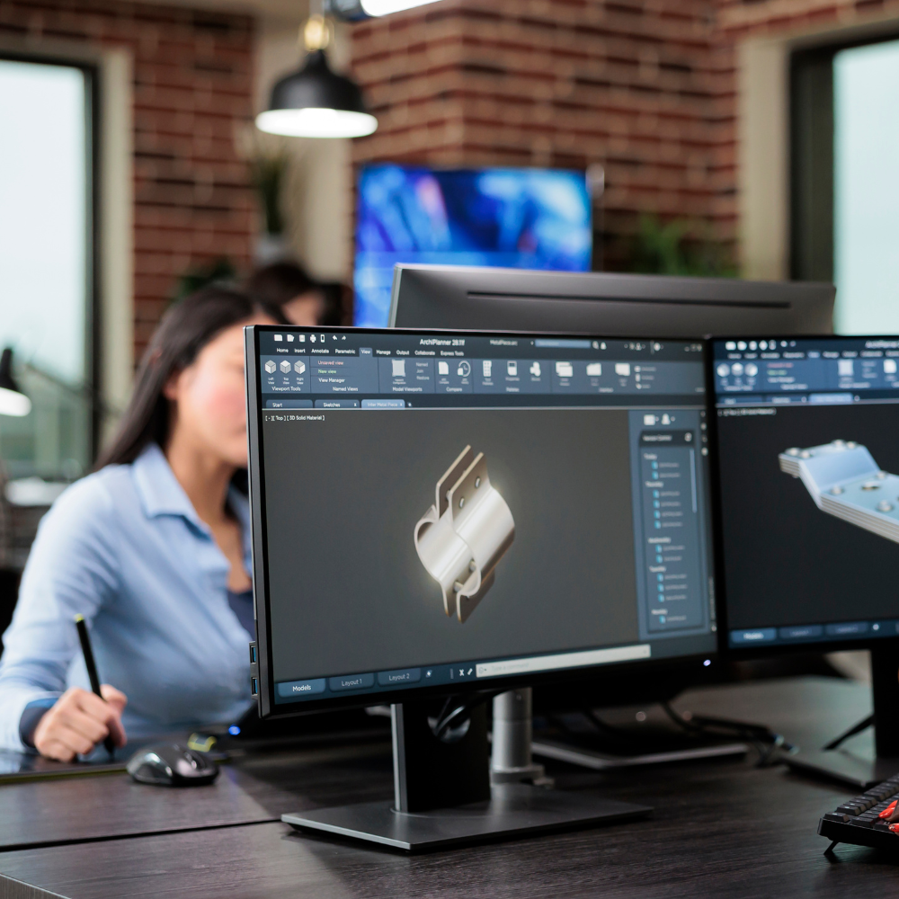 Professioneel 3D ontwerp op een computer