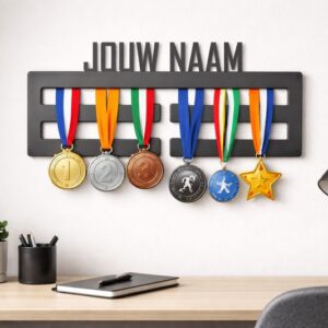 Medaille Houder Met Naam - 12 Medailles - Ophangen aan Muur